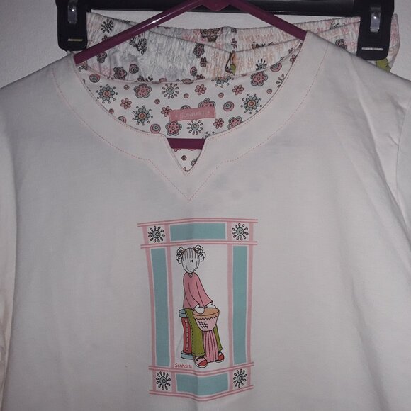 NWOT cute Sonhart ladies small P.J set,cream colored top w/matching pants - Picture 3 of 9